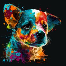 Картина по номерам Красочный щенок, Strateg (40х40 см)