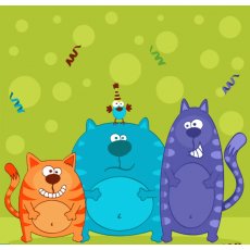 Картина по номерам Разноцветные коты, Strateg (30х30 см)